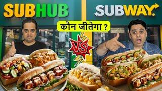 500 Rs Challenge | Subhub vs Subway | Brand vs Local Food Comparison | Delhi Street Food Challenge