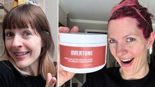 Will this dye show up on brown hair!?? | oVertone Rose Gold for Brown Hair Demo