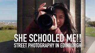 She 'schooled' me!! street photography in Edinburgh. Ft. Fujifilm xf56mm 1.2 WR