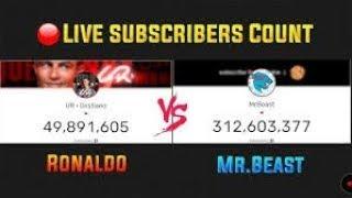 LIVE: UR · Cristiano Ronaldo vs MrBeast Sub Count Battle (Cristiano Ronaldo New Channel)