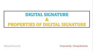 What is digital Signature and how it works | Properties of digital signature