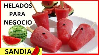 HELADOS DE SANDIA CASEROS /DELICIOSOS HELADOS CASEROS DE FRUTAS/ PALETAS DE SANDIA