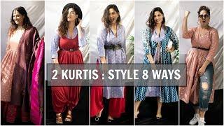 8 different ways to style KURTI  कुर्ती | Indian-Wear Outfits | StyleMeUpWithSakshi