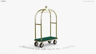 Stainless Steel Luggage Bellman Cart for hotel condominium 360