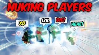 NUKING PLAYERS WITH 4 TATSUMAKI METEORS..  | The Strongest Battlegrounds ROBLOX