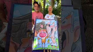 This was his idea! But she liked it way more! #caricature #thingstodoinmaui