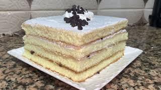 vanilla sponge cake with whipped Cream(easy recipe)