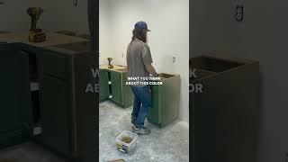 Airbnb Kitchen Buildout  | Installing Cabinets  #shorts #airbnb #homerenovation #builder #diy