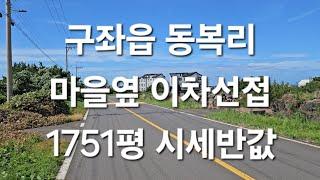 제주시 구좌읍 동복리 마을옆 이차선접 1751평 시세반값 010 4436 0401 제주도부동산 토지 매매  급매물