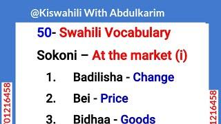 Learn Swahili Vocabulary: At the market (i)