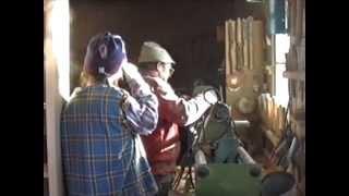 Dad shows Marlene the lathe