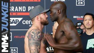 Out of character Cheick Kongo shoves Ryan Bader at Bellator 226 ceremonial weigh-in