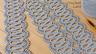 Очень КРАСИВОЕ ленточное КРУЖЕВО вязание крючком МК  Beautiful and very easy to crochet LACE