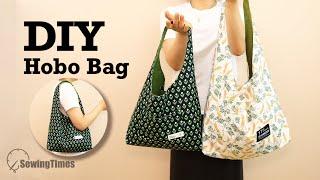 Easy Hobo Bag Tutorial  DIY 2 Size Shoulder Bag Pattern Drawing