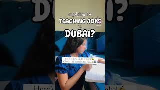 How to apply for teaching jobs in Dubai? #dubaijobs #teachingjobs #teachingindubai #teaching ng