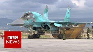 Inside Russian airbase launching Syria strikes - BBC News