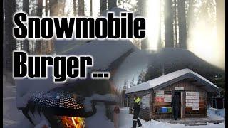 Snowmobile to grab a burger outside Bräcke Sweden Yamaha Sidewinder XTX 146 Shorty