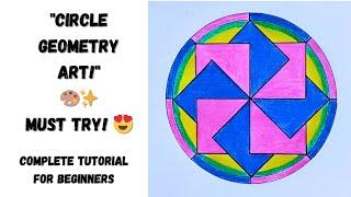 geometric circle design drawing easy | circle geometric pattern drawing | geometric pattern 3d