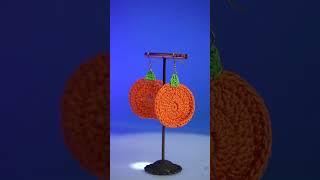 Vibrant Orange Crochet Earrings | Fashionous #shorts