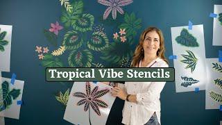 Tropical Stencil Project Using Cutting Edge Stencils Jungle Vibe Stencil And  Tropical Leaf Stencils