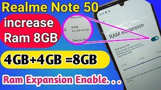 Realme note 50 increase Ram // Ram expansion Enable