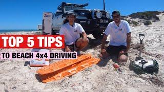 TOP 5 TIPS TO BEACH DRIVING | BEGINNERS SECRETS TO NOT GETTING BOGGED 4WD - EP10