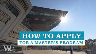 How To Apply For an English-taught Master´s Program at WU Vienna.