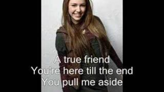 Miley Cyrus - True Friend with Lyrics