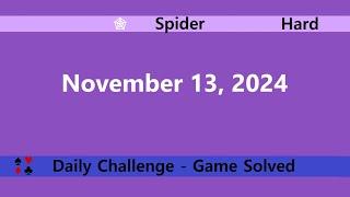 Microsoft Solitaire Collection | Spider Hard | November 13, 2024 | Daily Challenges