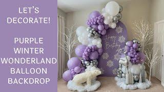Purple Winter Wonderland Balloon Backdrop Tutorial