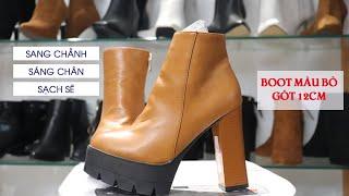 [ TP Fashion shop]  Boot nữ màu vàng bò ĐƠN GIẢN gót vuông 12cm GBN5403