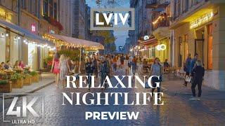 4K Relaxing Nightlife of Lviv, Ukraine - Summer of 2020 - Short Preview Video