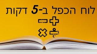 לימוד כל לוח הכפל ב-5 דקות