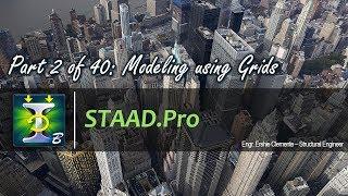 STAAD.Pro Part 2 of 40: Modeling using Grids