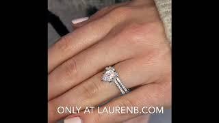 Pear Shape Moissanite Engagement Ring with Full Diamond Basket