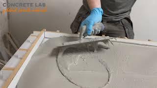 GFRC Concrete Worktop Premix - Pouring the Facecoat & Backcoat