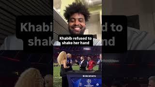 Moment Khabib refused to shake her hand #football #khabib #handshake #interview