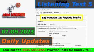 Test 5 | City Transport Lost Property Enquiry #ieltslistening #ieltstest #ieltspreparation