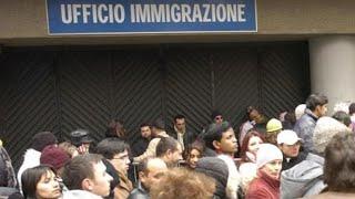 Asilo politico in Italia.  Questura di Roma. Immigration police Headquarters office Italy