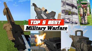 TOP 5 BEST MILITARY WARFARE Addon in Minecraft PE 1.20+ [GUN MODS 3D]