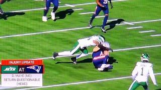 DRAKE MAYE INJURY VIDEO: HEAD INJURY | NEW YORK JETS VS NEW ENGLAND PATRIOTS | NFL | OCTOBER 27, 202