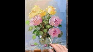 Roses oil painting Vugar Mamedov  #art #painting  #acrylicpainting #oilpaintingforbeginners