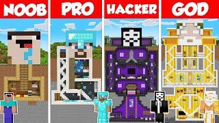 UnderHead Build Battle Challenge - Noob vs Pro vs Hacker vs God - Minecraft Animation