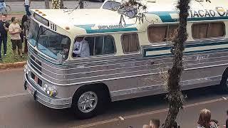 Ônibus antigos da Viação Garcia. Em Londrina,  PR.