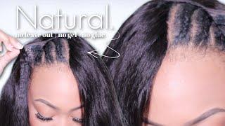 NO LEAVE OUT V- PART WIG INSTALL | CROCHET METHOD UPART WIG | NATURAL HAIR