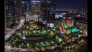 Houston Drone Christmas Skylines  Medley - 2017 -  4K