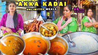 ஒரு சாப்பாட்டிற்கு ஆறு வகை அசைவ குழம்புகளுடன் கூரை கடை RR Tiffin Center | Tamil Food Review