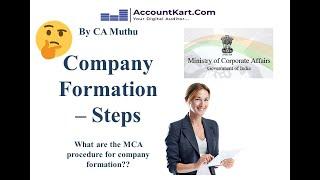 Company formation செயல்முறை - உருவாக்கத்திற்கான படிகள்- MCA - Company Rules - By CA Muthu