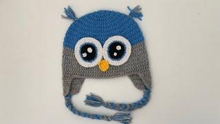 Tığ İşi Baykuş Bere - Şapka Yapımı ( owl beret crochet)