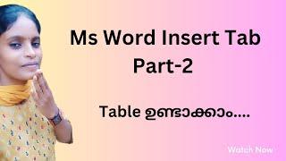 Part-2 How to create Tables in MS Word very simply....Insert Tab